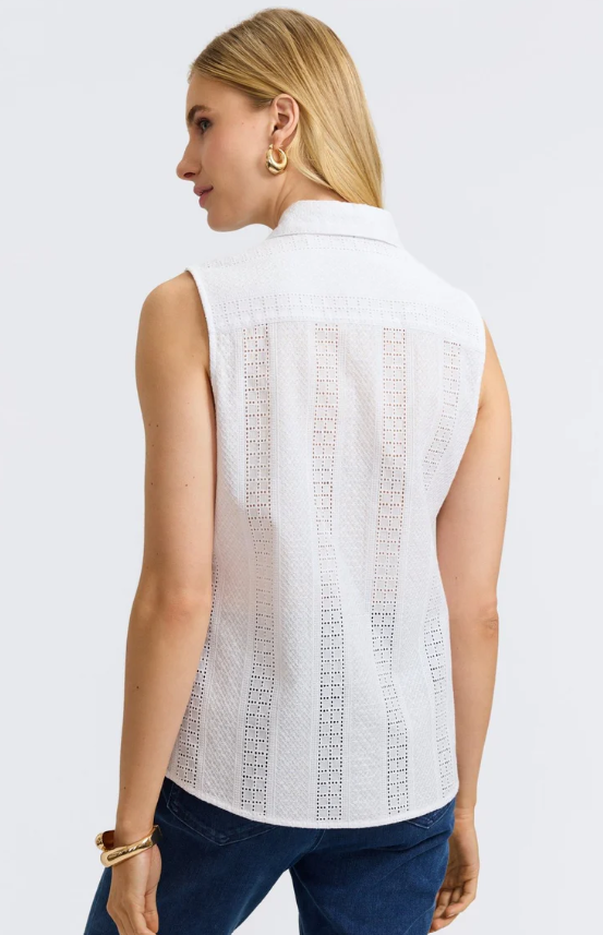 Ada Cotton Eyelet Sleeveless Shirt