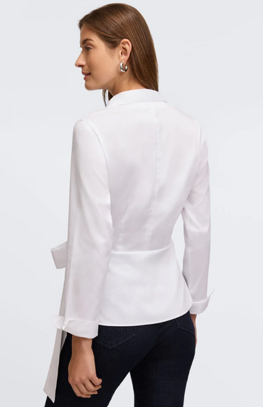 White Salina Stretch Matte Sateen Shirt