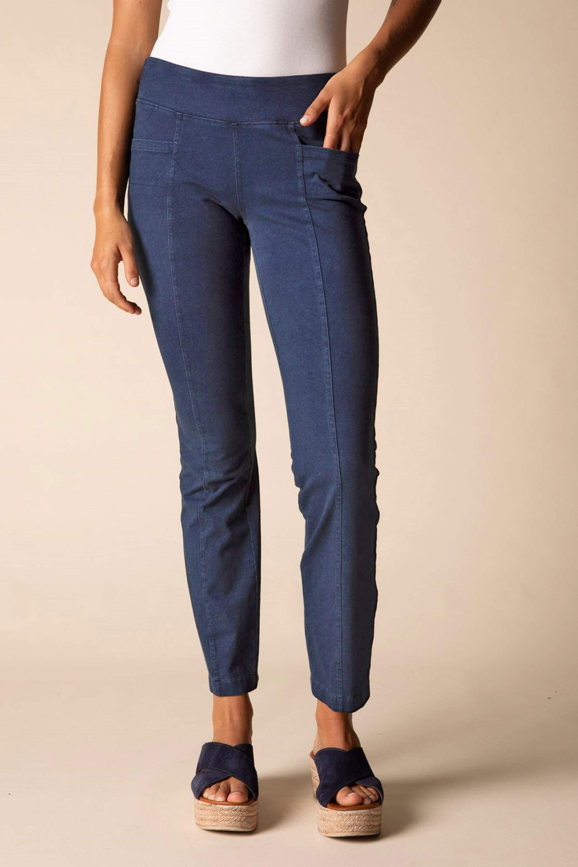 Denim Front Seam Pocket Pant