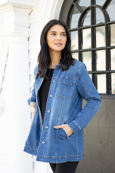 Stretch Denim Boyfriend Jacket