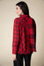 Apple Red Asymmetric Plaid Pullover