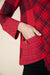 Apple Red Asymmetric Plaid Pullover