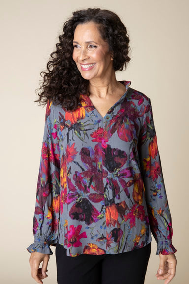 Iron Botanical Bliss Flounce Collar Tunic