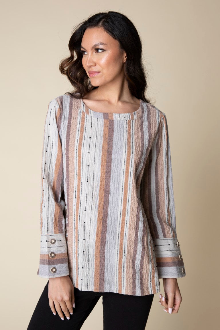 Ginger Peruvian Stripes Pullover Shirt