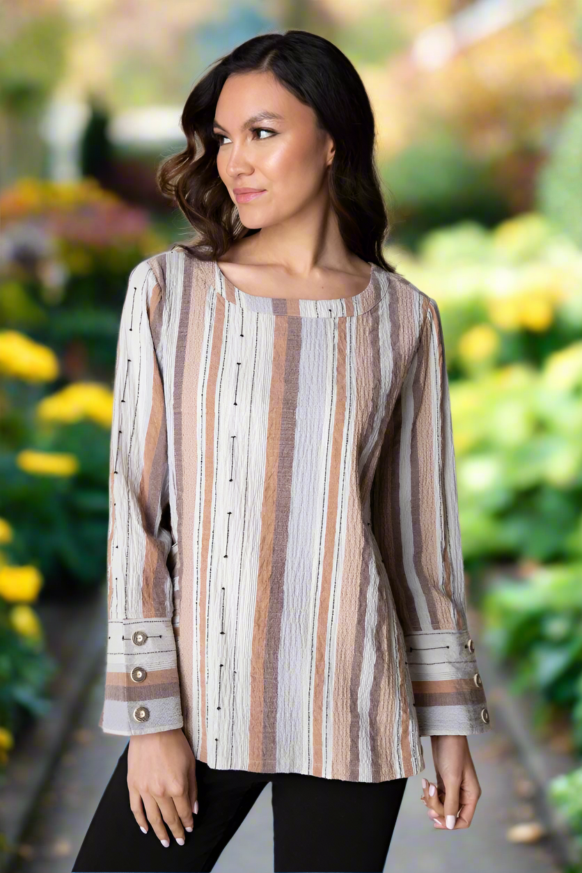 Ginger Peruvian Stripes Pullover Shirt