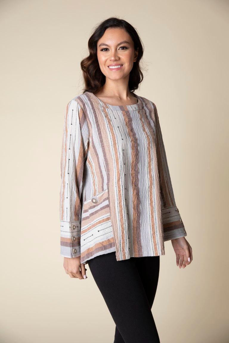 Ginger Peruvian Stripes Pullover Shirt