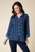 Navy Plaid Asymmetric Shirt