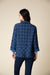 Navy Plaid Asymmetric Shirt