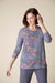 Iron Floral V-neck Fleece Top