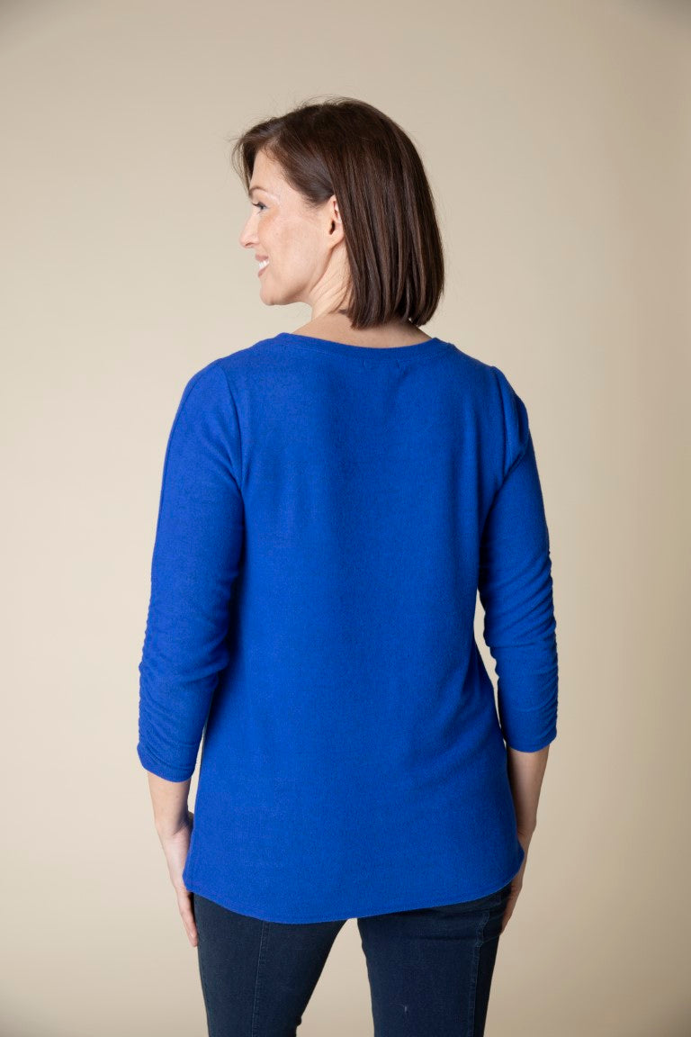 Sapphire V-neck Fleece Top