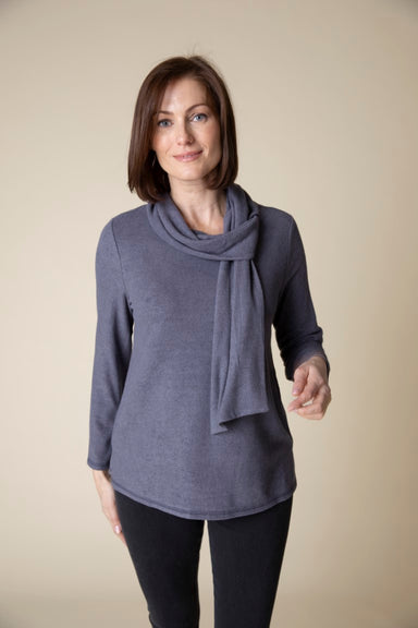 Iron Tie Neck Fleece Top