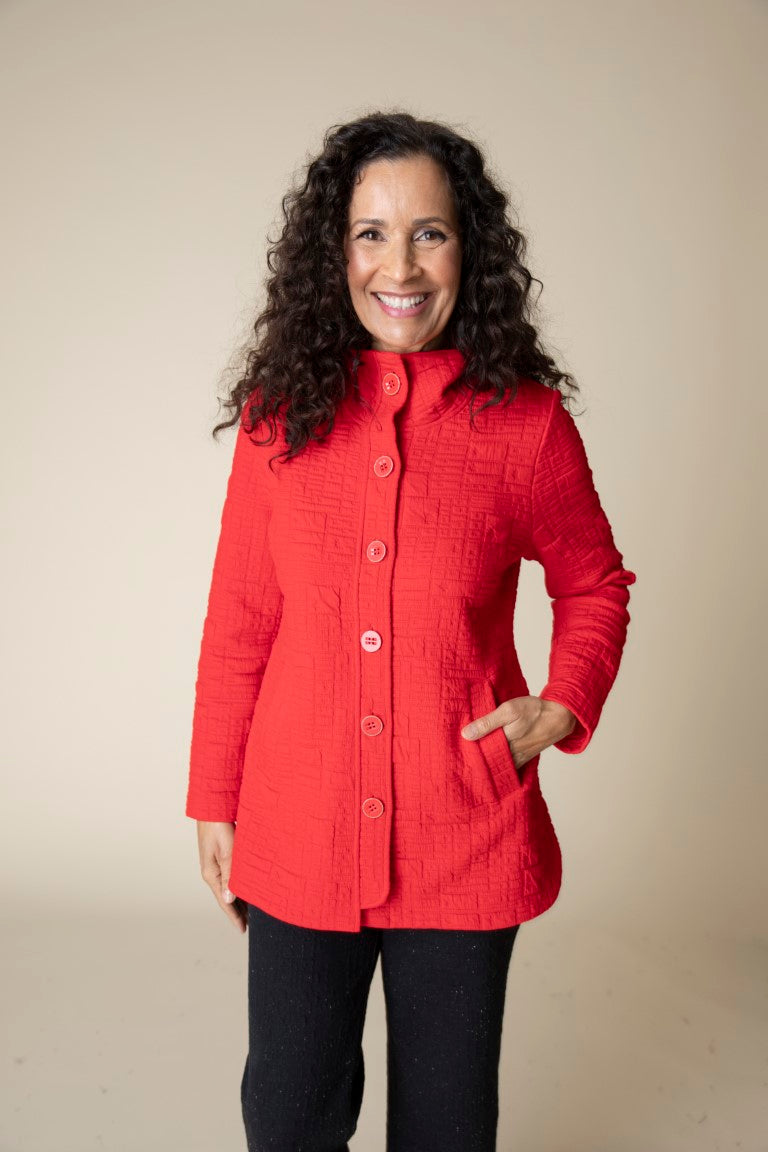 Apple Red Box Quilt Jacket