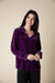 Plum Ruffle Neck Velvet Top