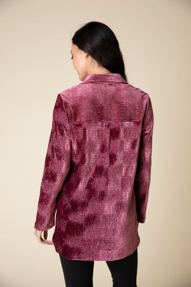 Fig Crinkle Velvet Button Front Tunic