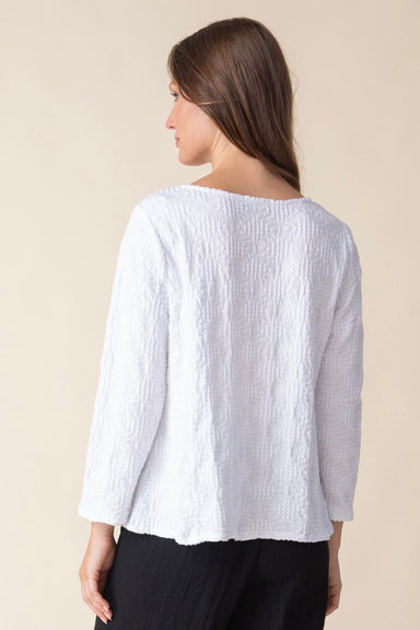 White Sunburst Knit Boatneck Tee
