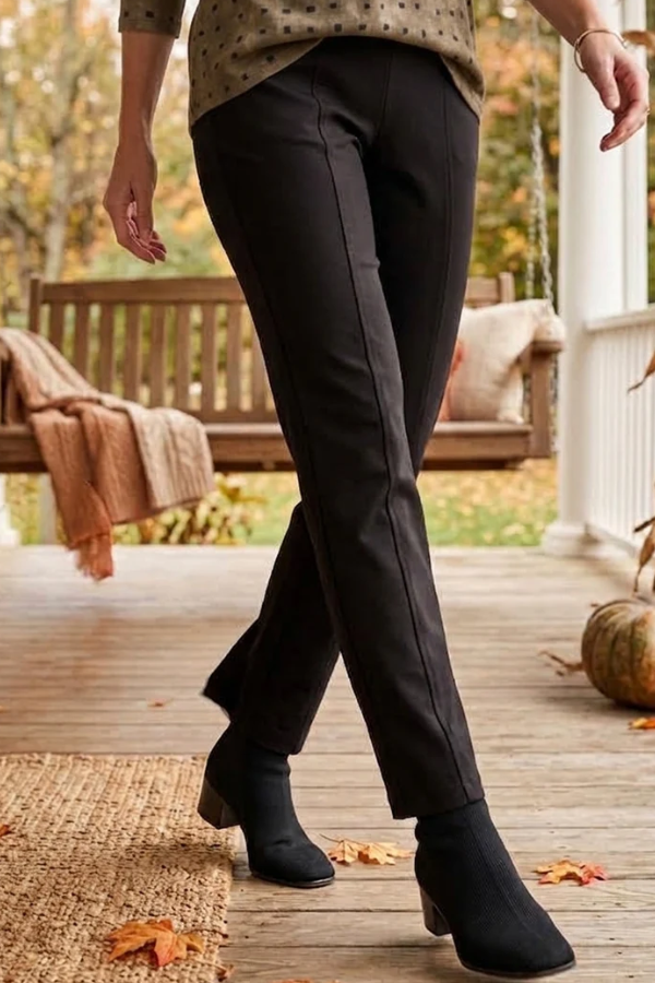 Habitat Luxe Ponte Pull-On Pants — Black