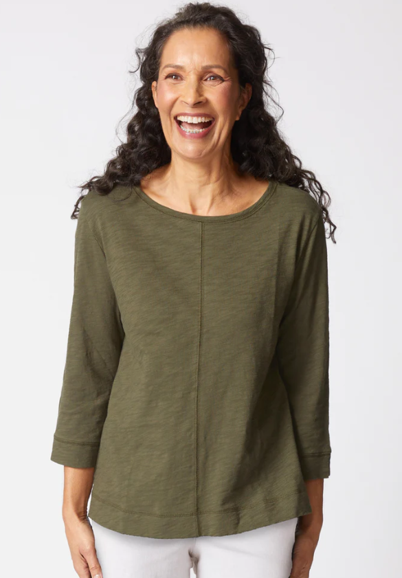 Forest Coverstitch Boatneck Tee