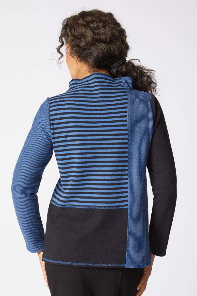 Blue Stripes Color Blocked Pullover