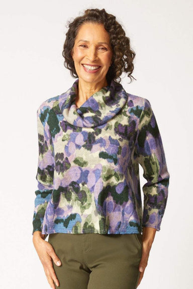 Multi Color Knit Cowl Neck