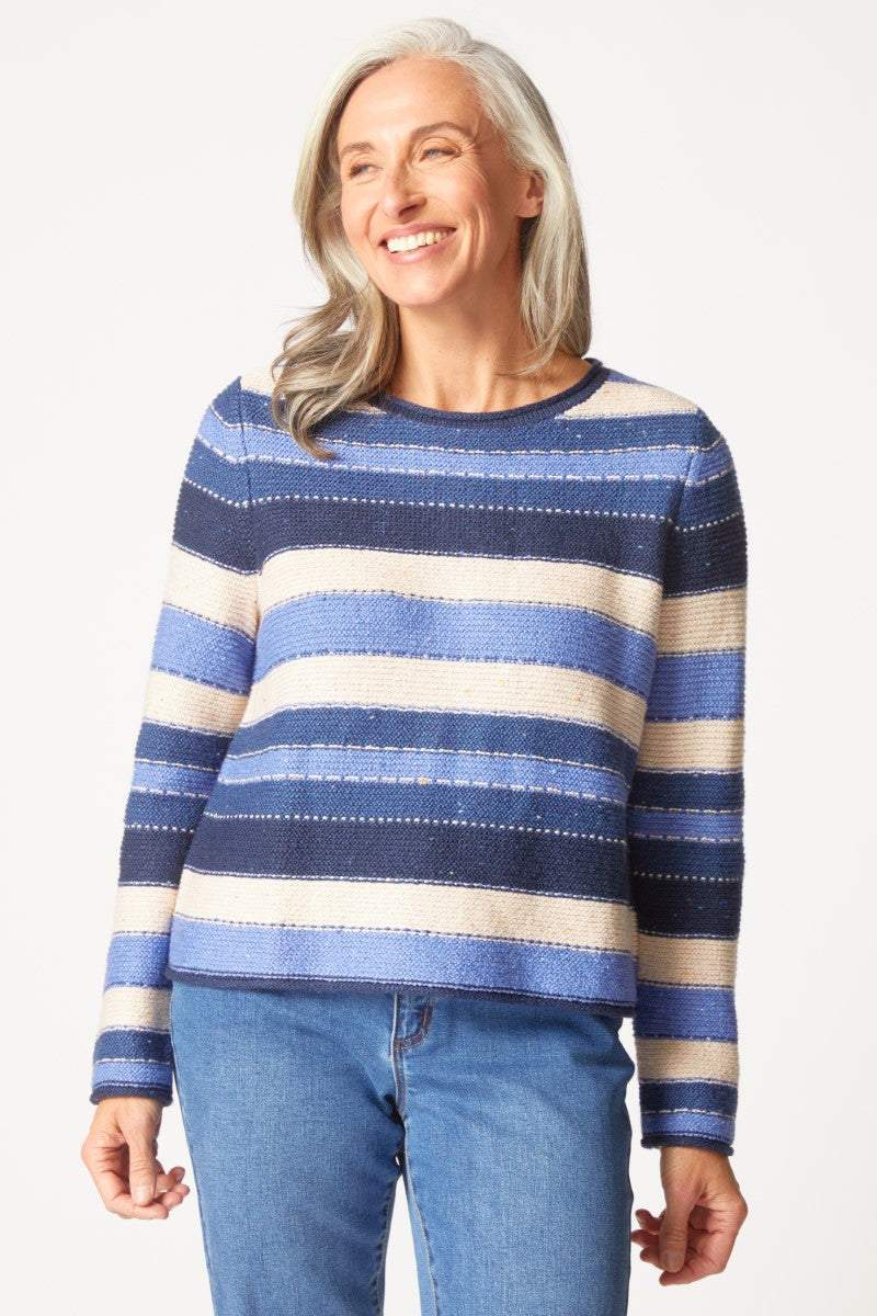 Blue & Cream Nordic Stripe Sweater
