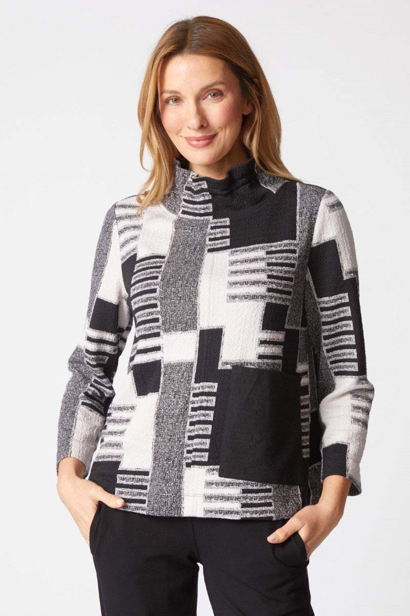 Black & White Colorblock Pullover