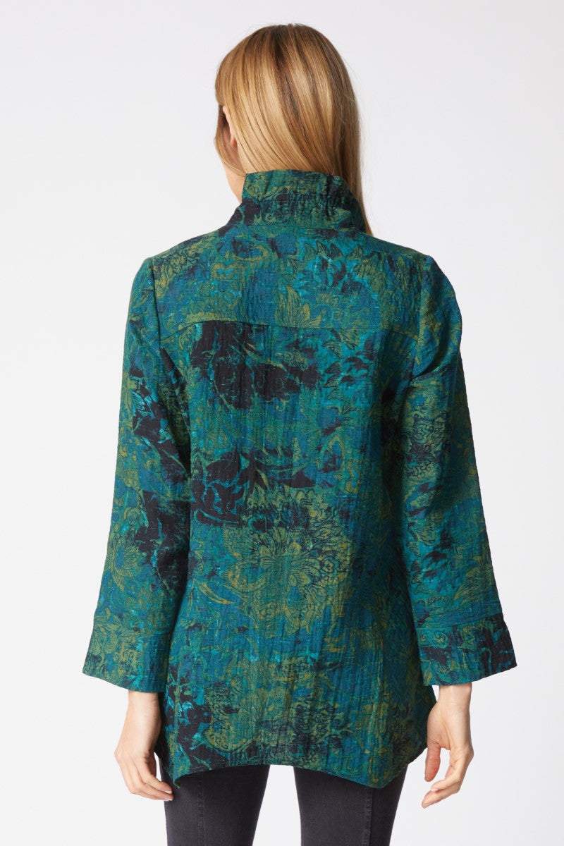 Green Floral Print Artist Shirt