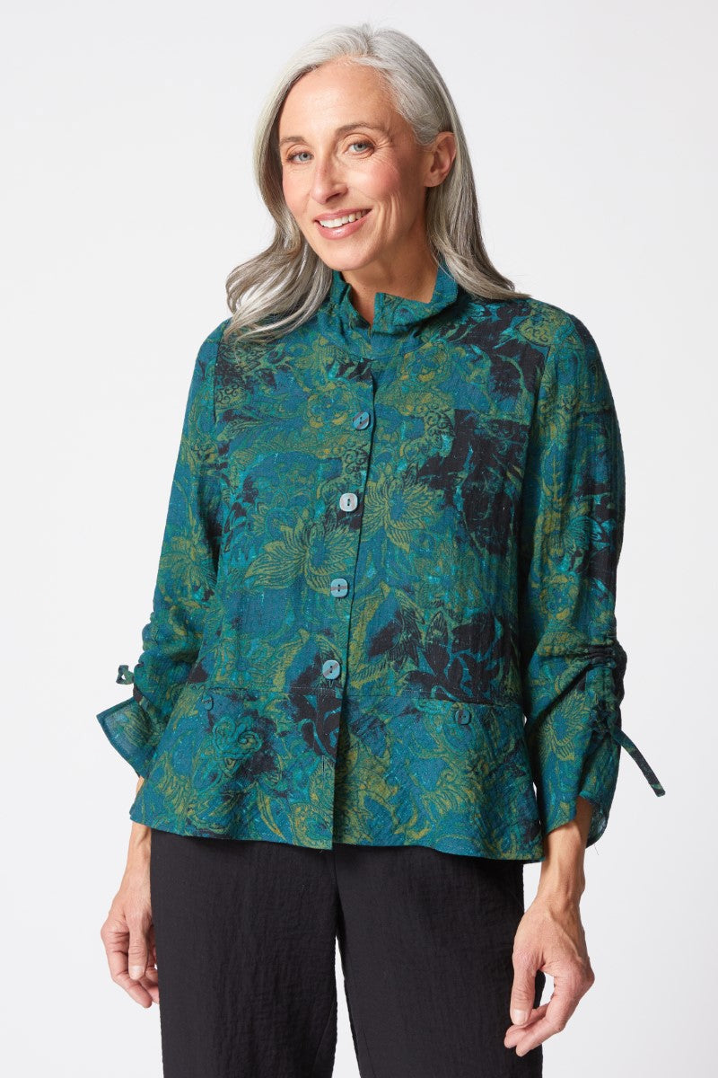 Green Floral Print Event Shirt