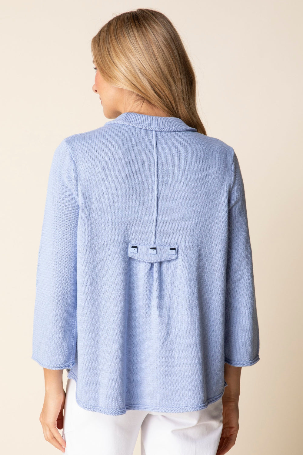 Cornflower Pleat Back Sweater Jacket