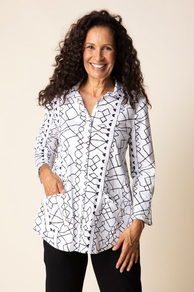 Zip Pocket Print Travel Shirt