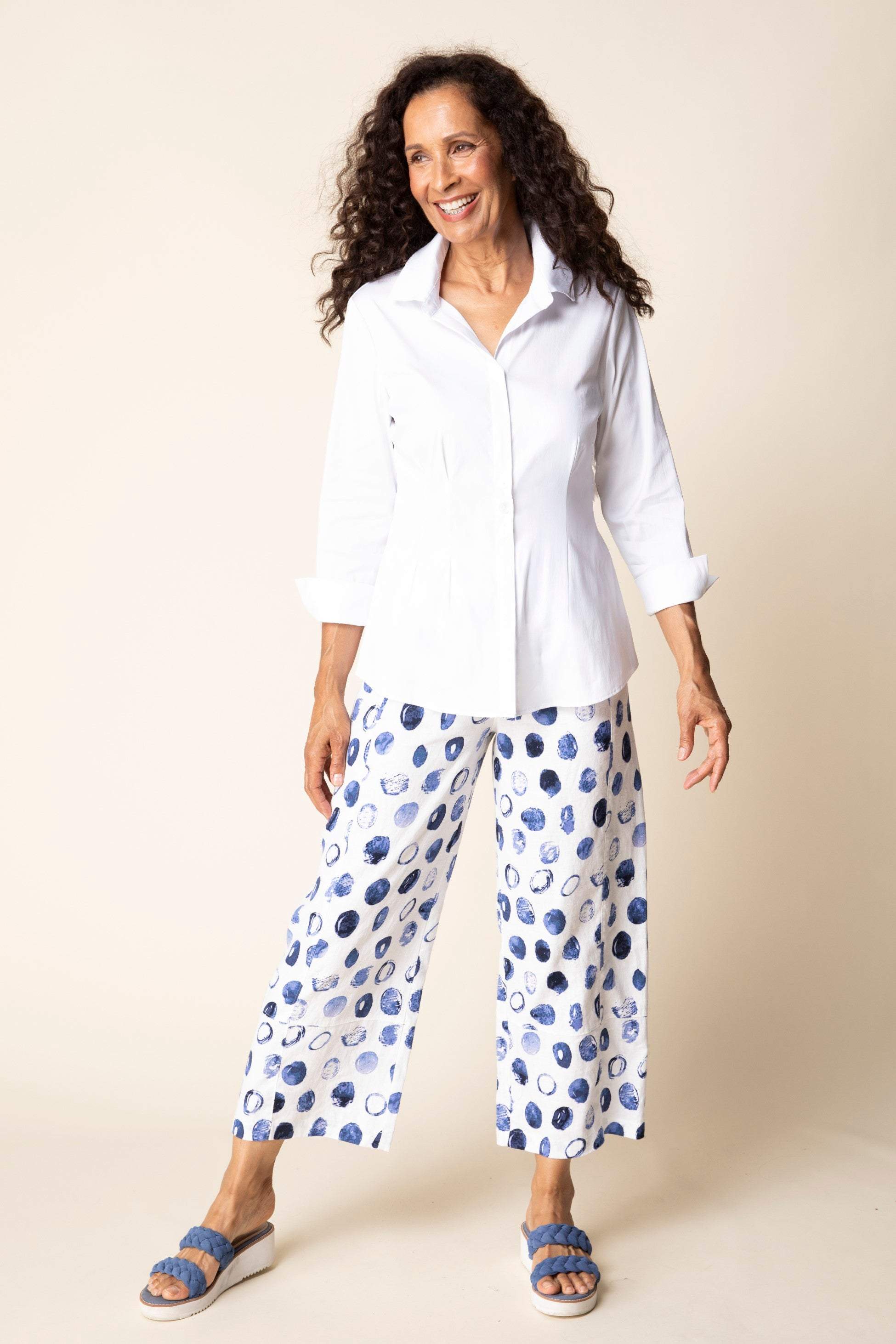 White Seamed Travel Shirt