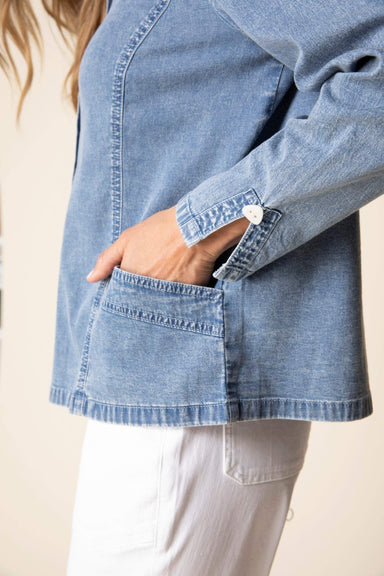 Light Denim Travel Shirt Jacket