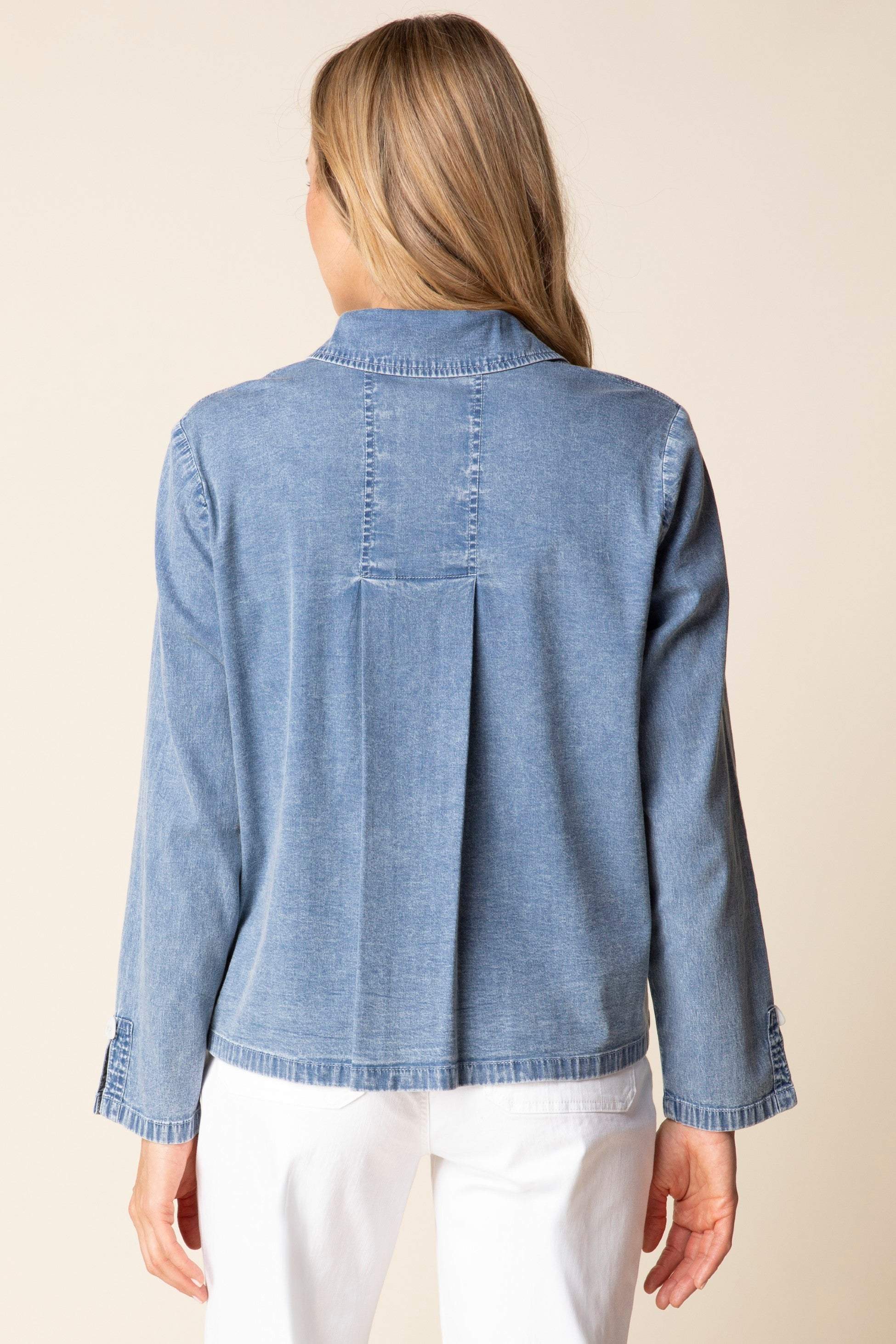 Light Denim Travel Shirt Jacket