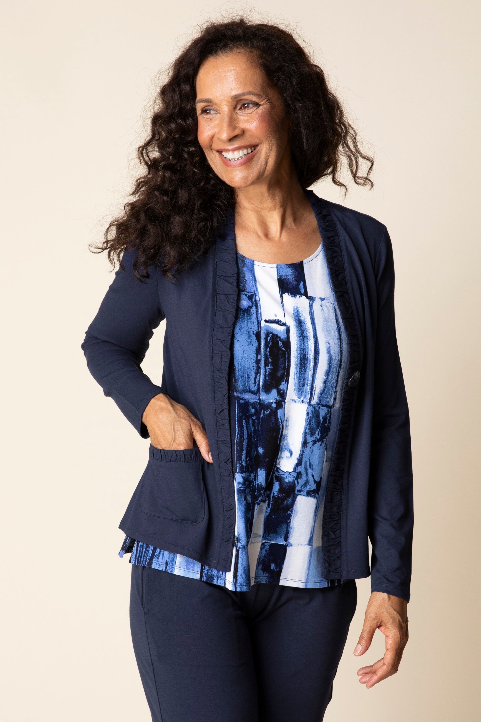 Midnight Ruched Front Jacket