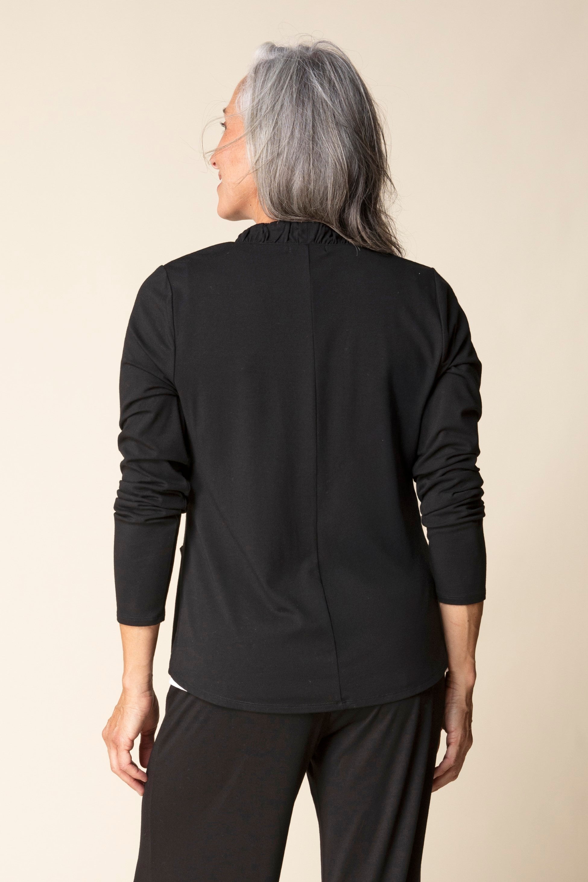 Black Ruched Front Jacket