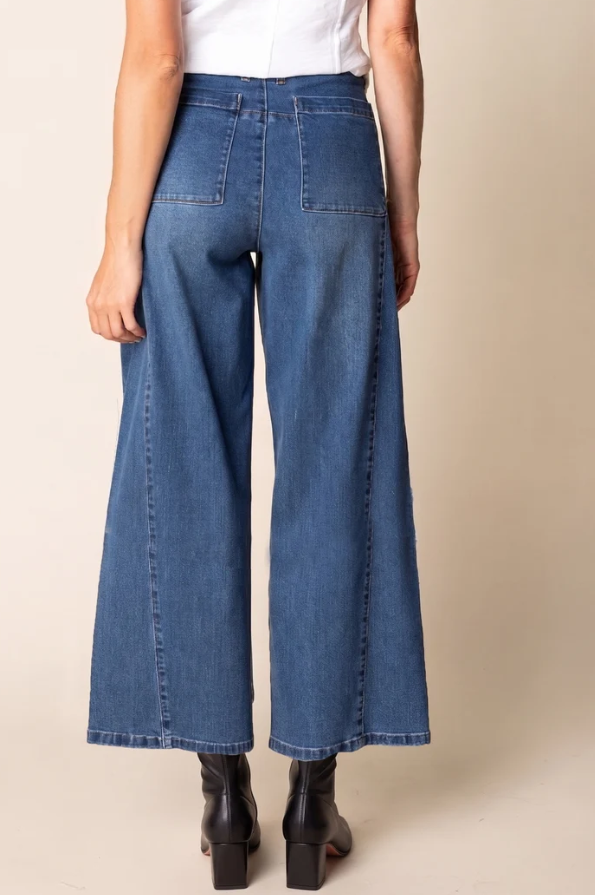 Stretch Denim Tossed Flower Jeans
