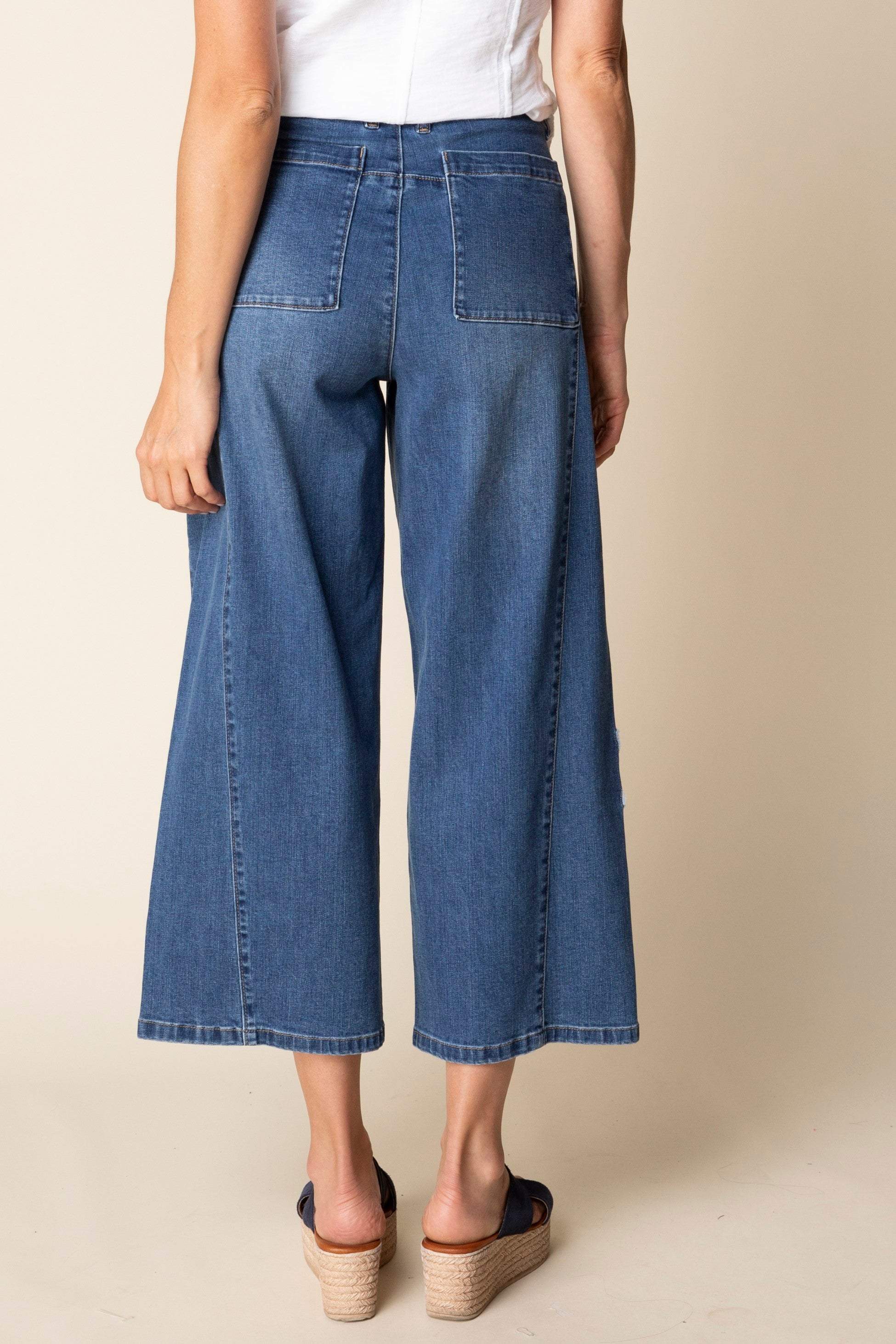 Stretch Denim Tossed Flower Jeans