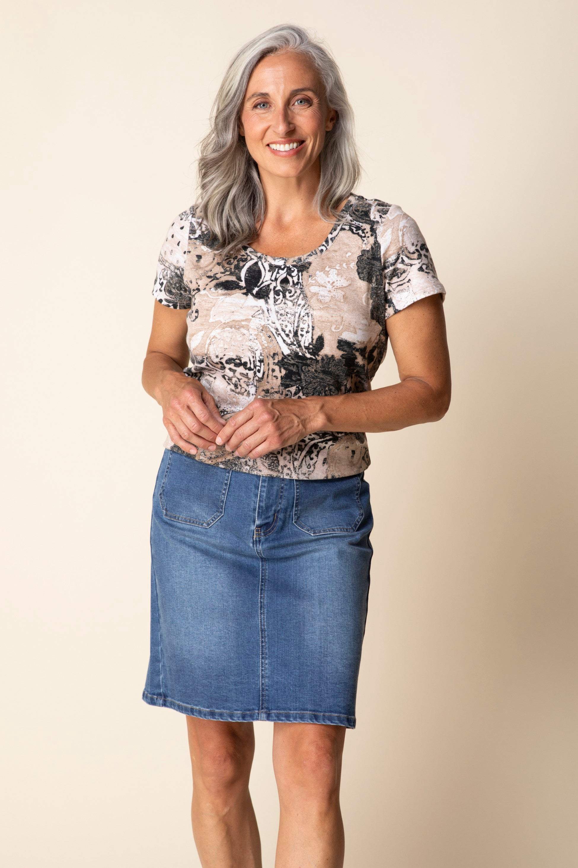 Willow Cozy Rib Print Tee