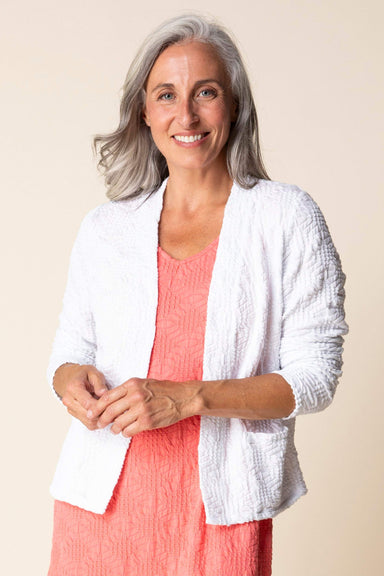 White Sunburst Knit Cardi