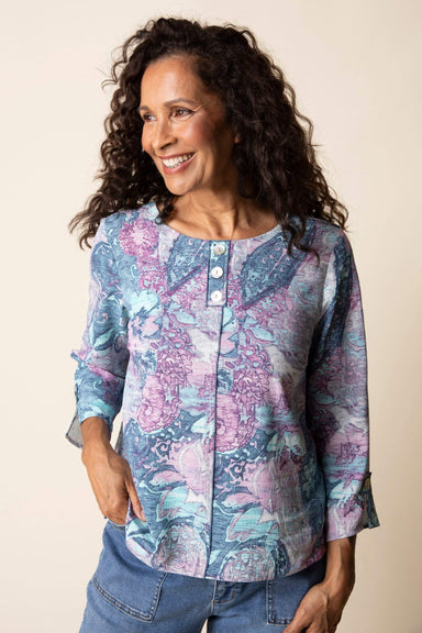 Topaz Medley Pleat Back Pullover