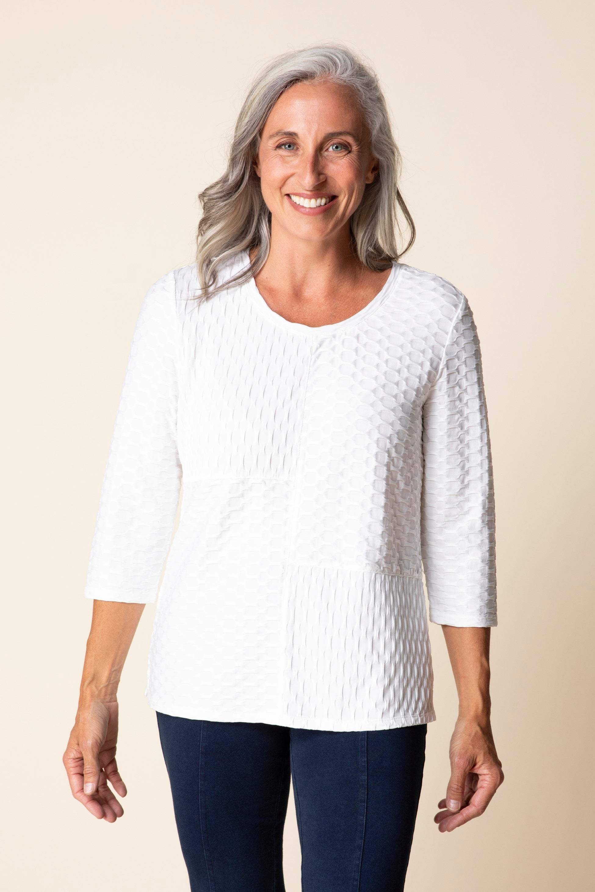 White Newport Knit Top