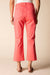Coral Stretch Denim Seamed Crop Flare