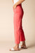 Coral Stretch Denim Seamed Crop Flare