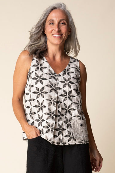 Willow Crinkle Crepe Floral Mix Tank
