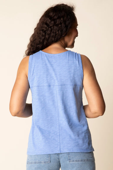 Sky Blue Cotton Pieced Tank