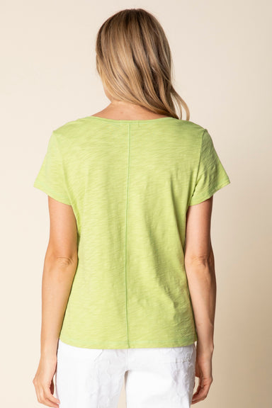 Leaf Green Cotton Coverstitch Tee