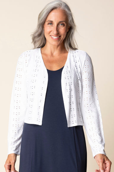 White Eyelet Blooms Jacket