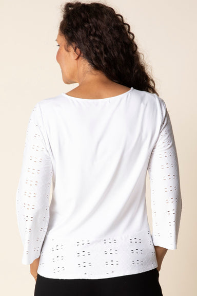 White Eyelet Blooms Top