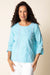 Aqua Embroidered Pullover Top