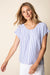 Iris Blue Striped Fine Line Tee
