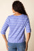 Iris Blue Shadow Stripe Elbow Sleeve Top